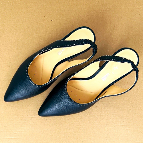 Clarks black leather slingback - leather,