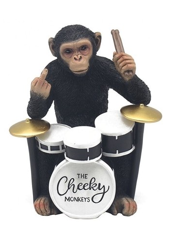 Rude drummer monkey ornament - rude,