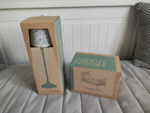 Maileg small bed and lamp - maileg, new