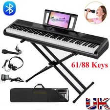 88 Keys Electric Keyboard with Stand Bag Semi-weighted Home Digital Piano Black