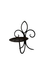 Vintage Wrought Iron Wall Candle Holder Scrolled Metal Rustic Decor