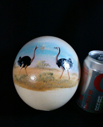 Hand painted ostrich egg - egg, from