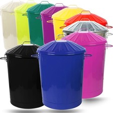 90L Colour Metal Dustbins with