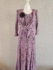 Ann Balon Tuscany Collection Purple Occasion Dress & Jacket Sz 10 Made In Italy