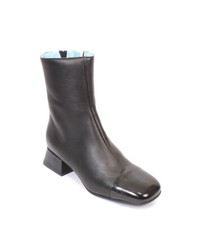 Maison Raro 5537 Black Leather Ankle Heel Boots 38 / US 8