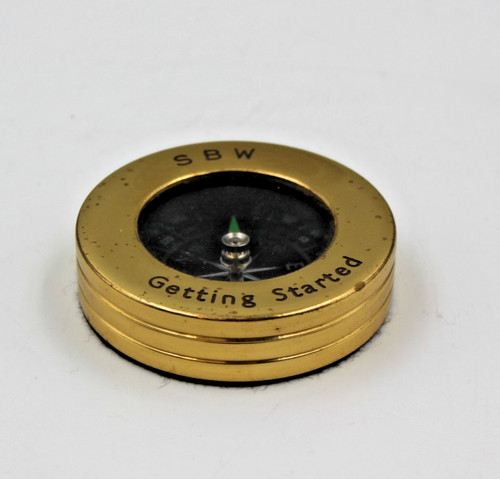 Brass compass paperweight - compass,
