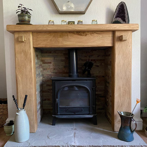 Solid oak beam - fire, surround