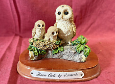 Vintage Leonardo Collection  Barn Owl Owl & Owlets on Nest VGC
