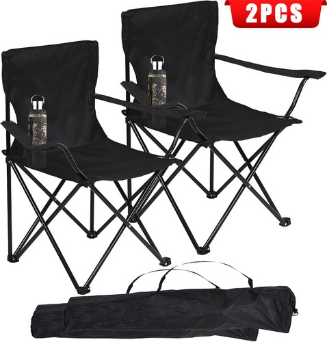 Folding camping chairs - 2x,