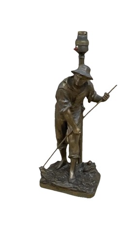 Spelter figural table - spelter,