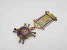 Sterling Silver Gilt & Enamel Masonic Jewel Medal Antique 1924 London