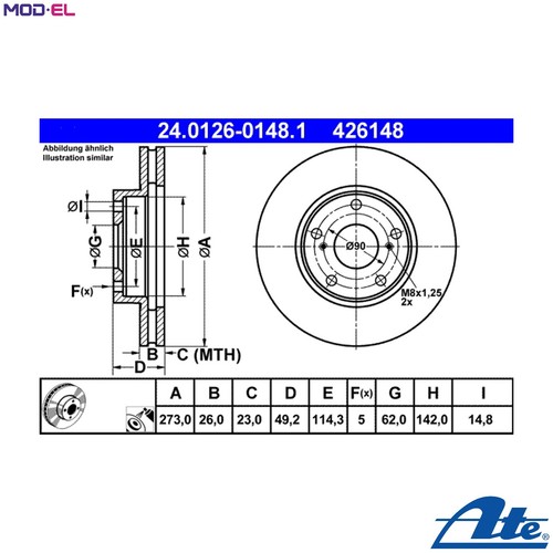 Brake disc 0126 - disc, 24.0126-0148.1