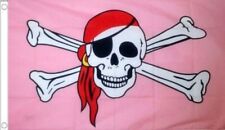PINK PIRATE FLAG 5' x 3' Red