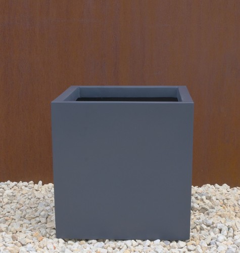 Matte grey fibreglass planter - matte,