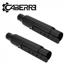 Pair 12'' Motorcycle Exhaust Pipe Muffler For Cafe Racer Chopper Universal 