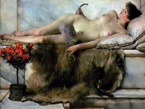 Nude girl marble flower - , l