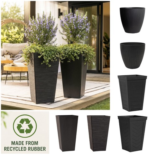 Black large plant pot indoor - black,