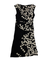 Diane Von Furstenberg Black Floral Print Dress Size UK 8