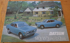 DATSUN 140J / 160J / 160J SSS VIOLET car sales brochure from the UK. Mid 1970?