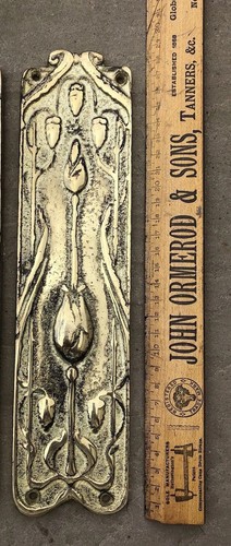 Art nouveau brass door - brass,