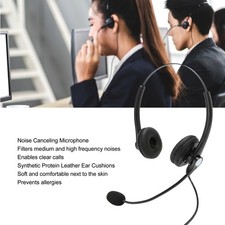 (Crystal Connector)Wired Headsets Binaural Office Headset With Microphone Noise