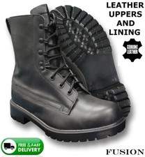 ARMY PARA MILITARY JUMP BOOTS 100% LEATHER UPPERS SKINS MOD BIKER PUNK RANGERS 