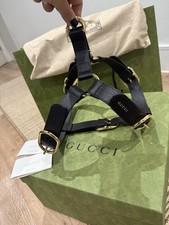 GUCCI Pet Dog Interlocking GG Demetra Buckled Adjustable Harness Size XL