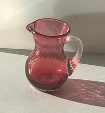 Small Vintage Pilgrim Cranberry Glass Jug