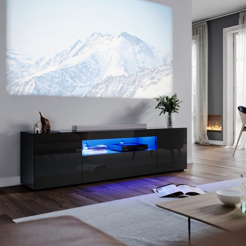 Black 180cm high gloss - high,