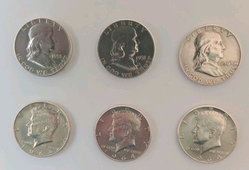 Usa silver half dollar - 6x,