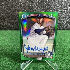 JAKOB WRIGHT 1st Bowman Auto Green Refractor /99 2025 Bowman Chrome Dodgers
