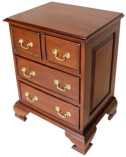 Mahogany bedside table - mahogany, 4