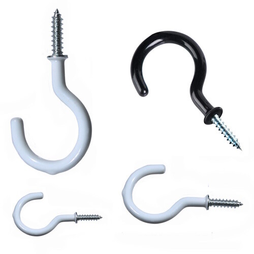 Pack cup hooks screw in - 10,