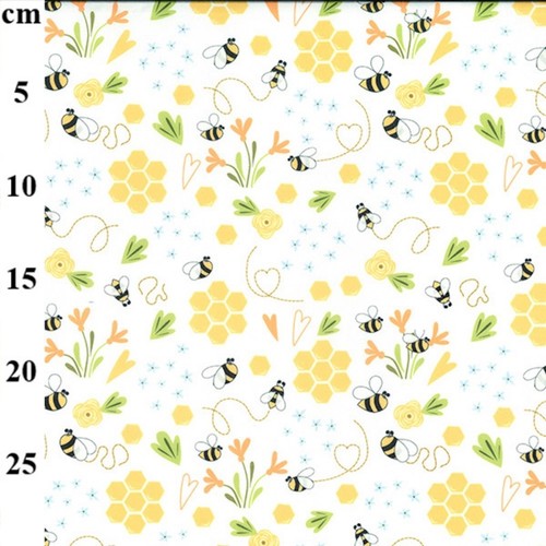 Polycotton fabric bee - polycotton,
