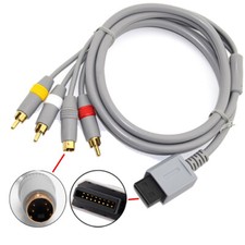 6FT S-AV TV Audio Video RCA Composite Adapter Cable Cord For Nintendo Wii/ Wii U