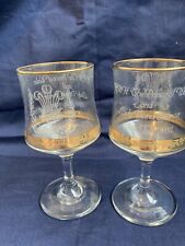 2 Vintage Royal Wedding 1981 Wine Glasses - Prince Charles & Lady Diana Spencer