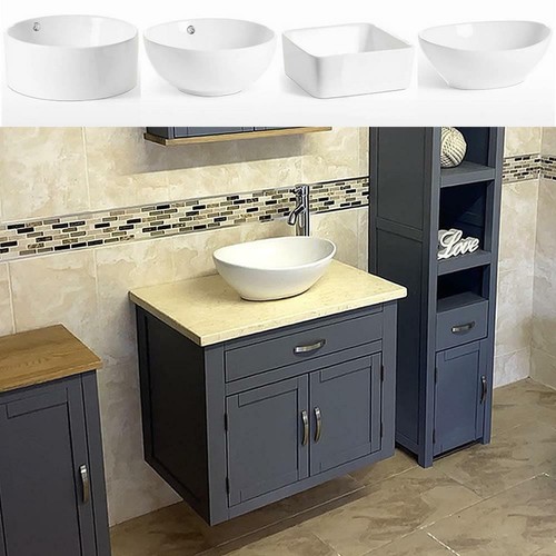 Grey bathroom wall hung vanity - grey,