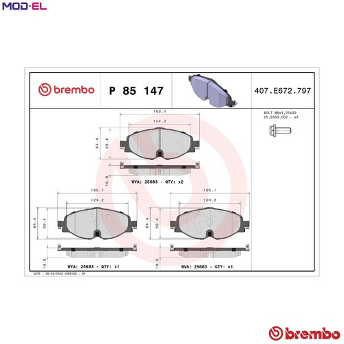Brake pad set disc - set,