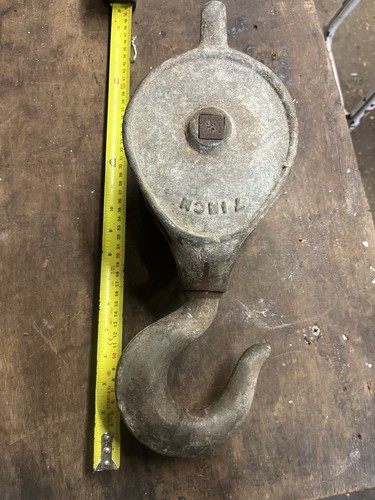 Large vintage iron pulley - large,