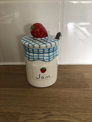 Ceramic strawberry jam pot - ceramic,
