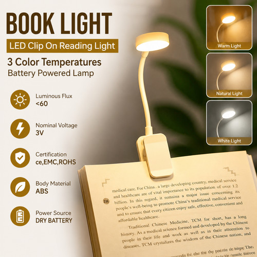 Book light led clip - book, reading