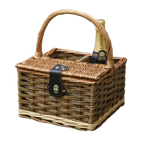 Wicker picnic basket - picnic, wine