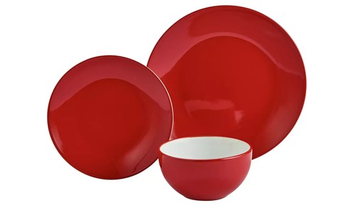12pc red dinner - red,