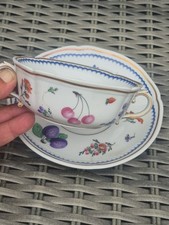 VINTAGE RICHARD GINORI FRUIT DESIGN PITTORIA ITALY SOUP BOWL & SAUCER (A)