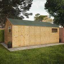 Waltons 18x10 Wooden Garden Shed Workshop Shiplap Reverse Apex Storage 18ft 10ft