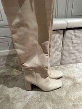 Zara Ivory Cream Leather Knee