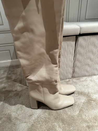Zara ivory cream leather - zara, knee