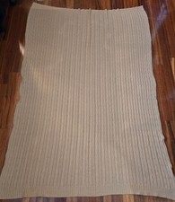 Lauren Ralph Lauren Cable Knit Throw Blanket Camel/Tan 100% Cotton Appr. 46"x70"