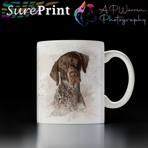 Pointer watercolour mug - pointer,