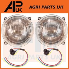 Pair HeadLight Headlamp & Plugs for Massey Ferguson 550 565 590 675 Tractor